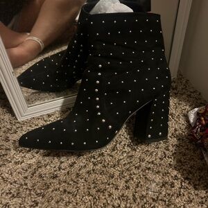 Black Studded Ankle Boots